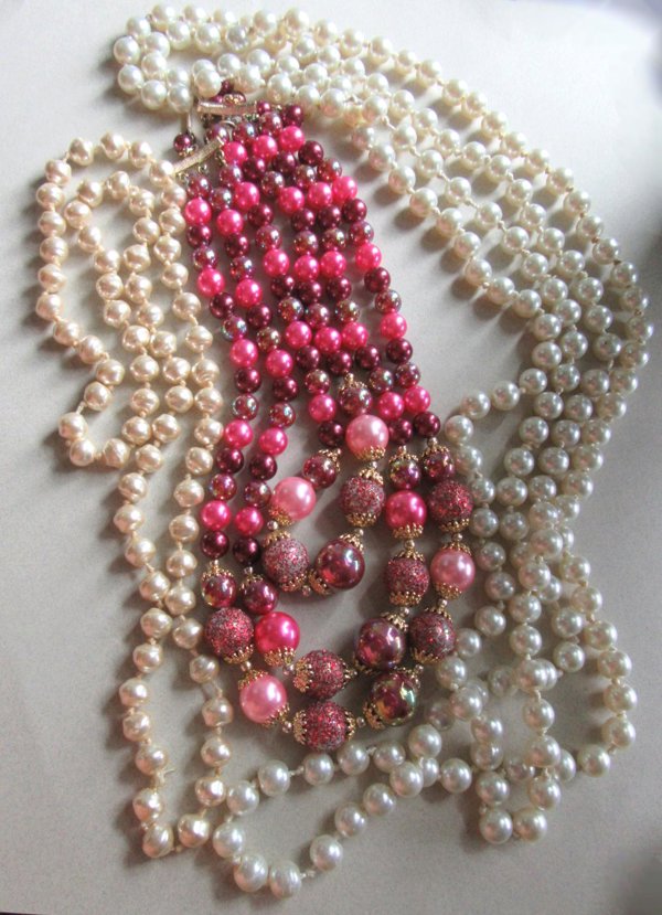 Vintage Faux Pearl Necklaces Lot Jewelry Making