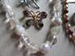 Vintage Jewelry Lot Glass Beads Western Germany Goldstone Necklace Lucite and Rhinestone Pin