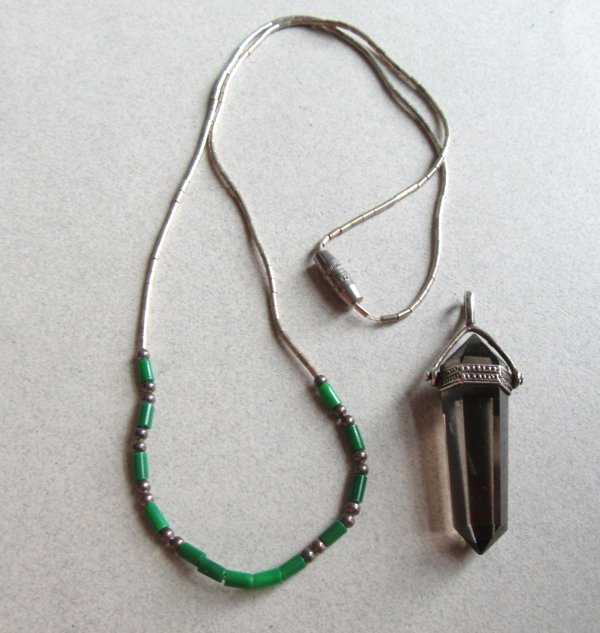 Sterling Silver Quartz Pendant Liquid Silver Necklace Fine Jewelry