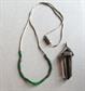Sterling Silver Smokey Quartz Gemstone Pendant 925 And 1970's Liquid Silver Necklace 