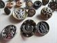 Antique Metal Button Collection Florals Rhinestone Asian Motif And Some Tinies Sewing Collectibles