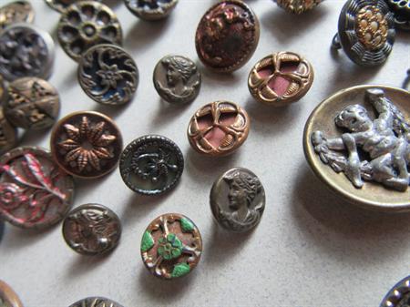 Antique Button Lot Some Tinies Sewing Collectibles