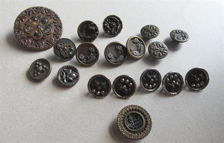 Antique Button Collection Castle Cut Steel Fleur De Lis