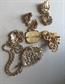 vintage Pin and Rhinestone EarringsLot Chatelain Damascene Myan Style Brooch