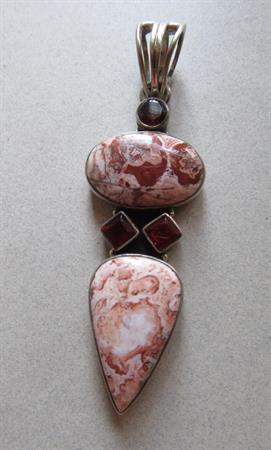 Large Gemstone Pendant Garnets and Agate? Fine Jewelry