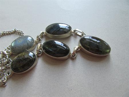 Genuine Labradorite Stone Necklace Iriidescent Gemstone