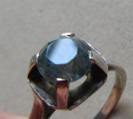 Vintage Sterling Silver Ring Aquamarine? Size 6 3/4