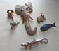 Vintage Pin Lot Sandor Fish Lizard Newer LARGE Rhinestone Articulated Elephant Pin Figural 