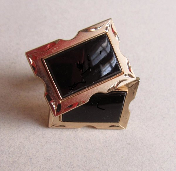 Vintage Black Onyx Cufflinks Men's Jewelry 
