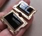Vintage Black Onyx Gold Tone Cufflinks Cuff Links Men's Jewelry Shirt Accessories