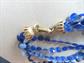 Mod 1960's Long Blue Multi Strand Necklace Hong Kong With Lucite Earrings Vintage Jewelry