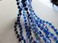 Mod 1960's Long Blue Multi Strand Necklace Hong Kong With Lucite Earrings Vintage Jewelry