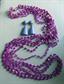 Vintage 1960's Mod Purple Long Multi Strand Necklace With 1980's Clip Earrings 