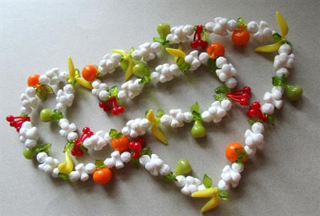 Vintage Fruit Beads Necklace Destash Repurpose Jewelry Making