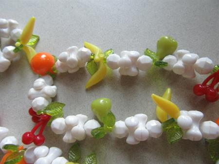 Vintage Fruit Beads Necklace Jewelry Making