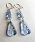 Vintage 1920's Blue Glass Intaglio Pierced Earrings