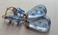 Vintage 1920's Blue Glass Intaglio Pierced Earrings