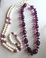 Vintage Purple Faceted Lucite Necklace and Faux Pearls With Amethyst Glass Beads