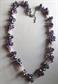 1990's Purple Hand Blown Glass Tulips Necklace With Crystal Beads