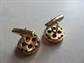 Vintage Black and Gold Tone Circles Cufflinks Cuff Links Mens Jewelry Shirt Accessories