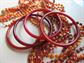 Mod 1960's Multi Strand Necklace and Lucite Bangles Lot Fall Colors Vintage Jewelry