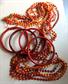 Mod 1960's Multi Strand Necklace and Lucite Bangles Lot Fall Colors Vintage Jewelry