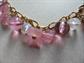 Trifari Pink Fower Necklace Glass Lucite and Crystals Signed Jewelry