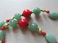 Lee Sands Christmas Poinsettia Christmas Inlaid Necklace Freshwater Pearls Holiday Jewelry