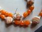 Vintage Western Germany Micro Bead Orange Sugar Necklace Multi Strand