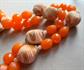 Vintage Western Germany Micro Bead Orange Sugar Necklace Multi Strand