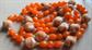 Vintage Western Germany Micro Bead Orange Sugar Necklace Multi Strand
