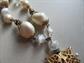 Vintage Haskell Style Glass and Faux Pearl Rhinestone Unsigned Waterfall Necklace