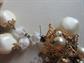 Vintage Haskell Style Glass and Faux Pearl Rhinestone Unsigned Waterfall Necklace