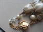 Vintage Haskell Style Glass and Faux Pearl Rhinestone Unsigned Waterfall Necklace
