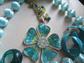 Vintage to New Blue Jewelry Lot Necklaces Shell Bracelet Lucite ring Mod Pierced Earrings