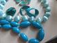 Vintage to New Blue Jewelry Lot Necklaces Shell Bracelet Lucite ring Mod Pierced Earrings