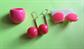 1960's Mod Pink Jewelry Lot Ball Pierced Earrings Lucite Ring and Clip Earrings