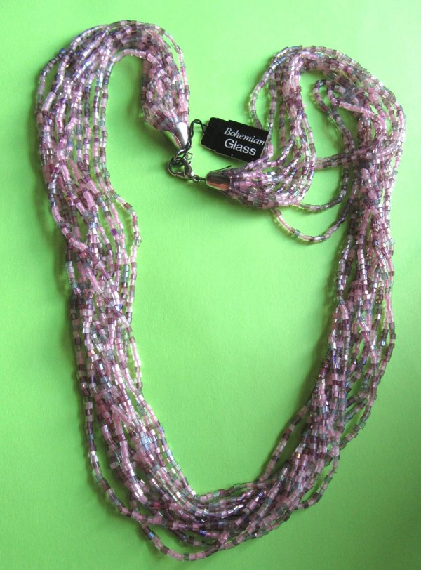 1980's Bohemian Glass Necklace Never Worn Vintage Jewelry
