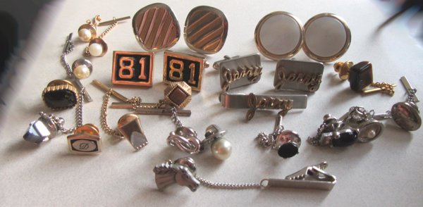Vintage Cufflinks Tie Tac Lot Men's Jewelry 