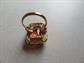 Vintage 1970's Sarah Coventry Wild Honey Amber Glass Adjustable Ring Costume Jewelry