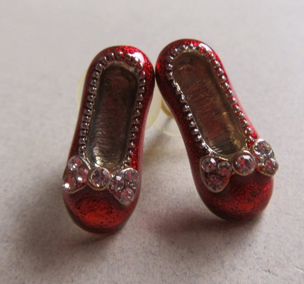 Ruby Slippers Pierced Earrings Never Worn Wizard of Oz Wicked