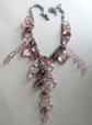 Pink And Purple Crystal Waterfall Necklace