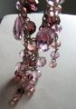 Pink And Purple Crystal Waterfall Necklace