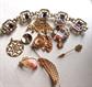 Vintage and Up Jewelry Lot Rhinestone Crown Glass Bracelet Coral Pendant