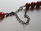Hot Red and Gun Metal Necklace