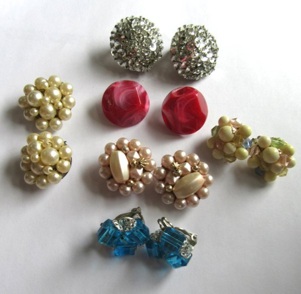 Vintage Earrings Lot 1950's Accessories