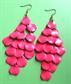 1980's Hot Pink Metal Waterfall Dangle Pierced Earrings'80's Accessories