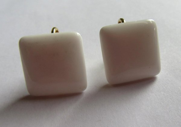 Crown Trifari White Lucite Earrings Vintage Jewelry