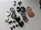 1980's and Up Black Pierced Earrings Lot Ceramic Lucite Rhinestone