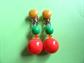 Vintage Mod 1960's Citrus Ball Clip Earrings '60's Accessories Twiggy Go Go